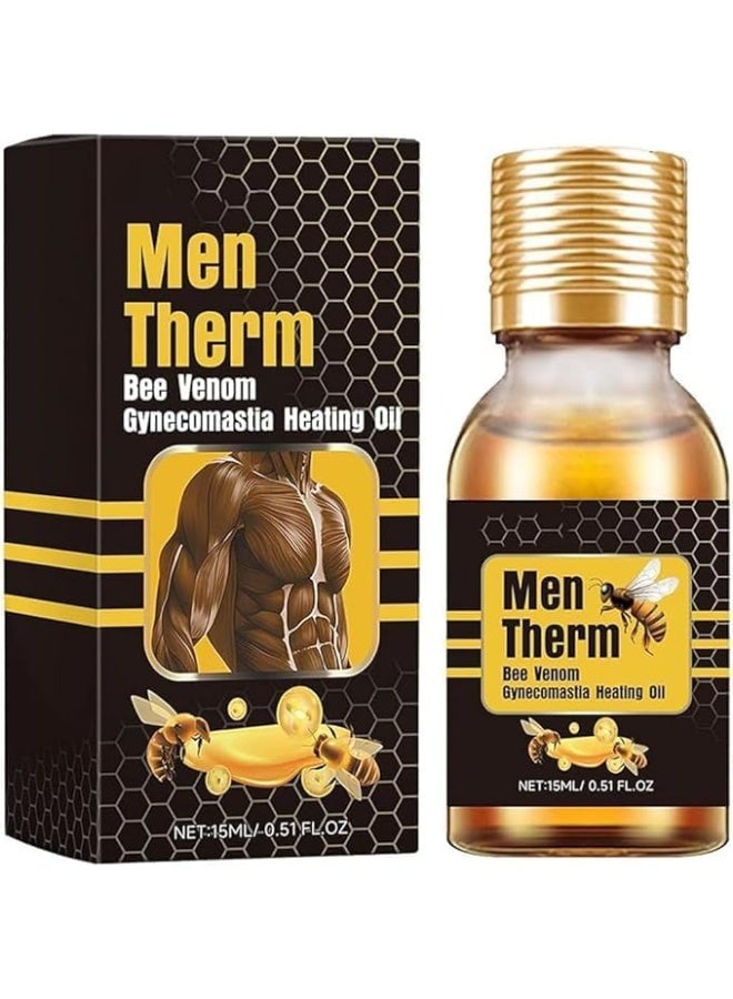 ximonth Men Therm Bee Venom Gynecomastia Heating Oil for Men, Targeted Chest Massage Solution, Herbal Style Formula, Comfortable Warming Feel, Daily Use Friendly, 15ml - Image 1