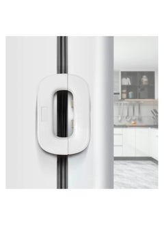 Generic 1 Pack Child Safety Lock Baby Safety Fridge Door Lock Freezer Refrigerator Lock, Toddler Kids Child Fridge Lock Fridge Freezer Door Lock Easy to Install and Use Adhesive no Tools Needed(White)  - Image 1