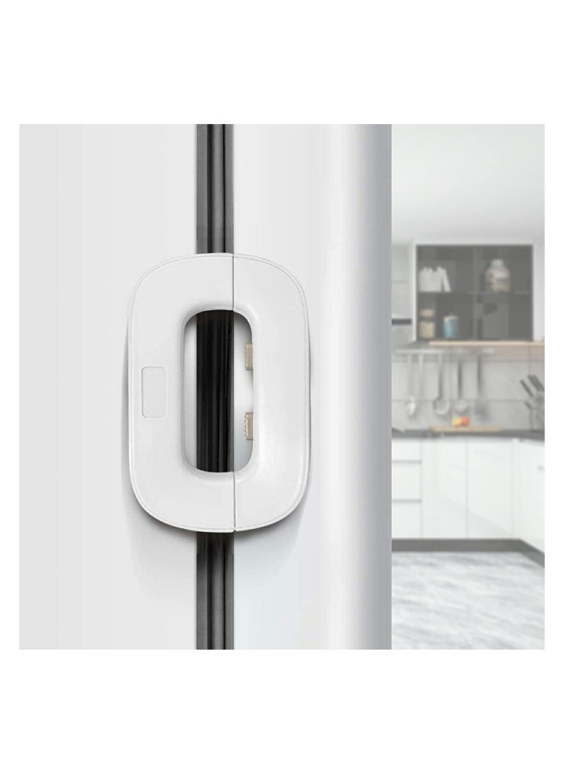 Generic 1 Pack Child Safety Lock Baby Safety Fridge Door Lock Freezer Refrigerator Lock, Toddler Kids Child Fridge Lock Fridge Freezer Door Lock Easy to Install and Use Adhesive no Tools Needed(White)  - Image 1