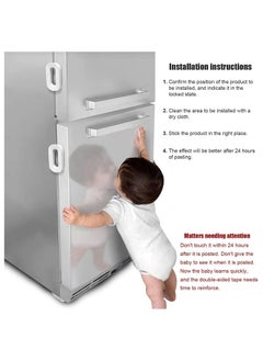 Generic 1 Pack Child Safety Lock Baby Safety Fridge Door Lock Freezer Refrigerator Lock, Toddler Kids Child Fridge Lock Fridge Freezer Door Lock Easy to Install and Use Adhesive no Tools Needed(White)  - Image 2