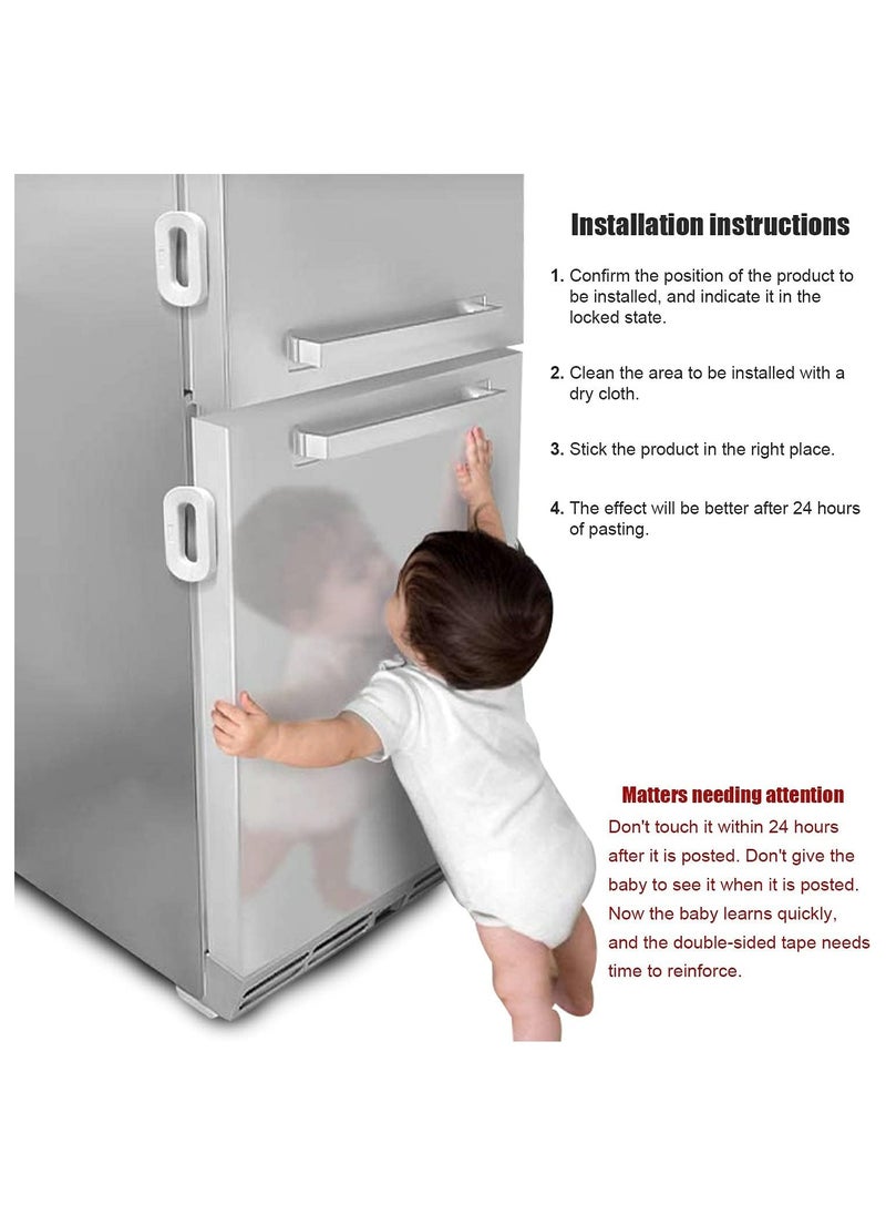 Generic 1 Pack Child Safety Lock Baby Safety Fridge Door Lock Freezer Refrigerator Lock, Toddler Kids Child Fridge Lock Fridge Freezer Door Lock Easy to Install and Use Adhesive no Tools Needed(White)  - Image 2