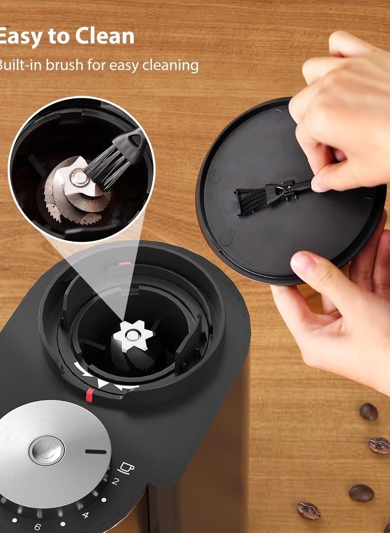 ELFSA Adjustable Coffee Grinder Electric, Super Silent Electric Coffee Bean Grinder Adjustment and Multi-Functional Stainless Steel for Spices, Herbs, and Nuts Grinding - Image 5