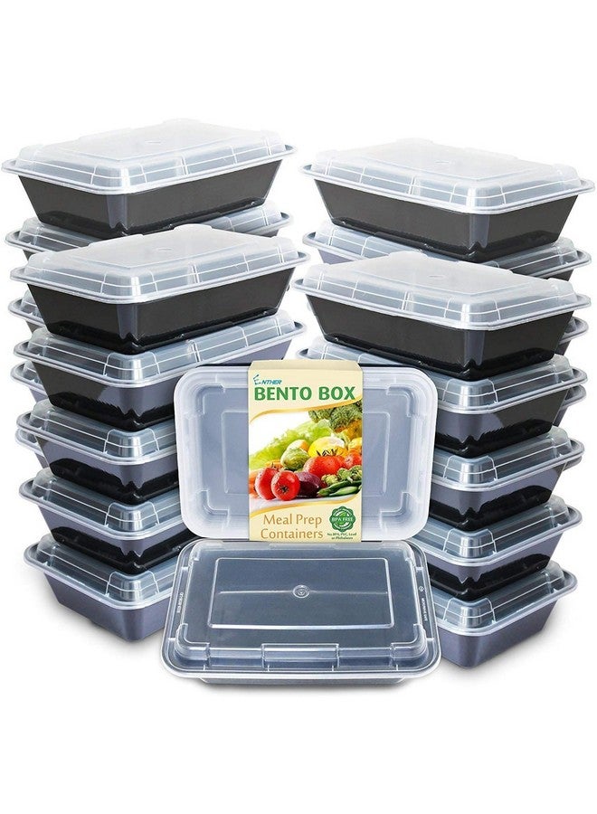 Enther Meal Prep Containers 20 pack 1 Compartment with Lids, Food Storage Bento BPA Free | Stackable | Reusable Lunch Boxes, Microwave/Dishwasher, Freezer Safe,Portion Control (28 oz) - Image 1