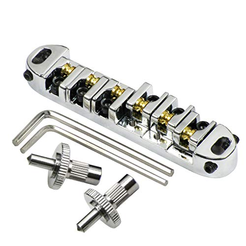 JD.Moon Abr-1 Style Tune-o-matic Bridge Tailpiece Roller Saddle Bridge for Gibson Les Paul Gear Replacement (Chrome) - Image 2