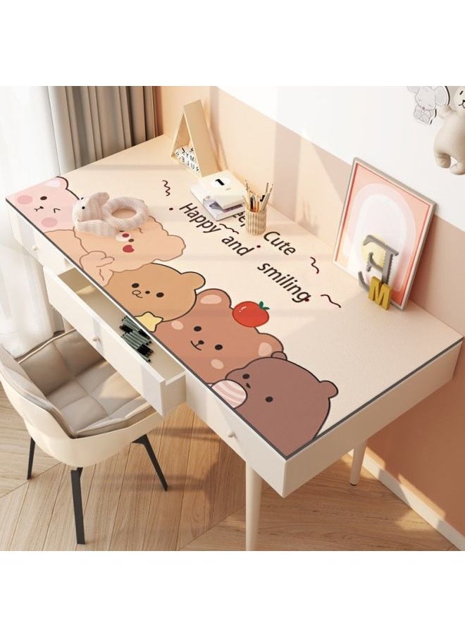 Generic - Table Mat Ins Student Desk Mat Writing Desk Mat Cartoon Girl Dormitory Study Table Mat Office Computer Table Mat-Color:70*120cm-Pattern:Small White Milk Tea - Image 1