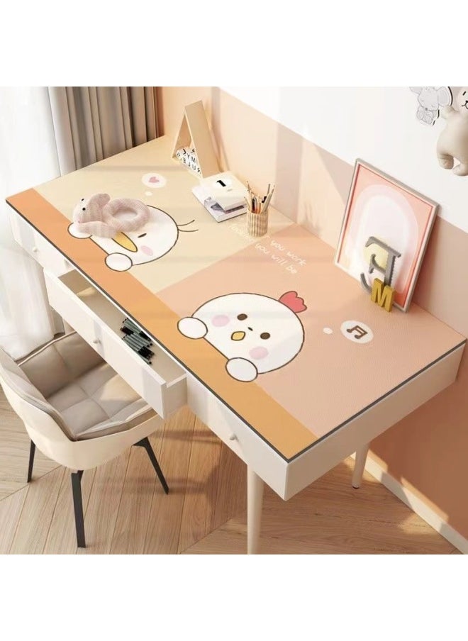 Generic - Table Mat Ins Student Desk Mat Writing Desk Mat Cartoon Girl Dormitory Study Table Mat Office Computer Table Mat-Color:70*120cm-Pattern:Small White Milk Tea - Image 1
