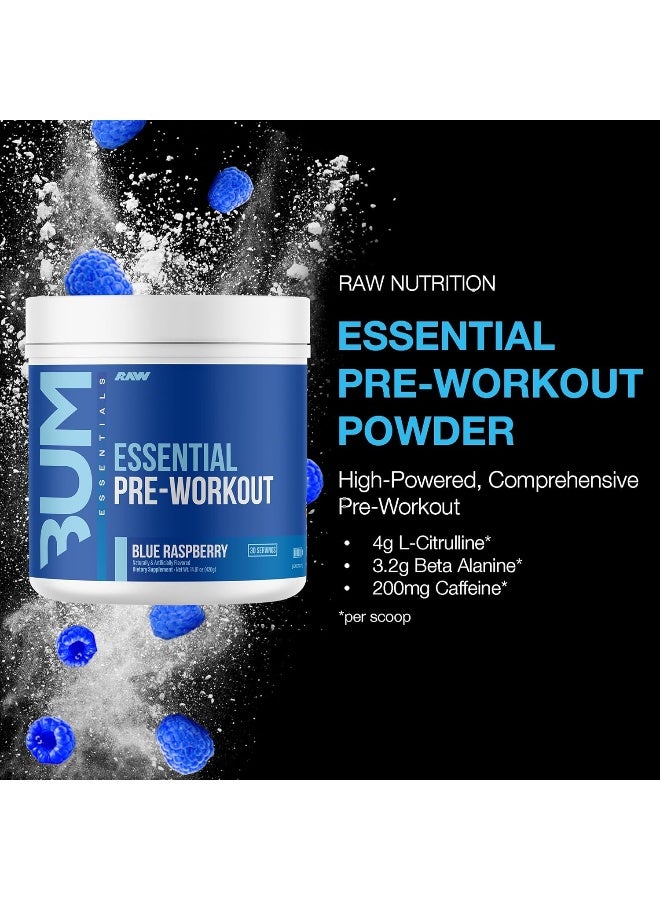 Raw التمرين الأساسي قبل التمرين | طاقة وتركيز لا مثيل لهما | مضخات عضلية محسّنة | لجميع الرياضيين | مدعوم بالكافيين | معزز بـ L-Citrulline | تعزيز التمرين النهائي | توت أزرق | 30 حصة - Image 3