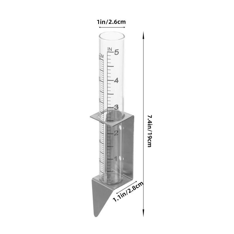 5 Inch Rain Gauge Tube With Stainless Steel Stand For Garden Patio - Image 3