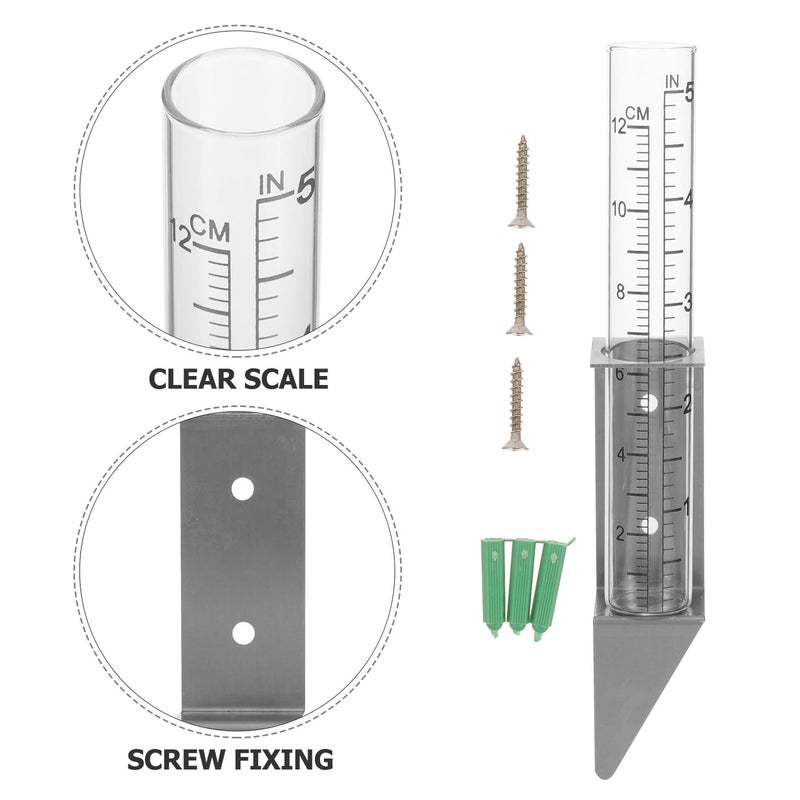 5 Inch Rain Gauge Tube With Stainless Steel Stand For Garden Patio - Image 4