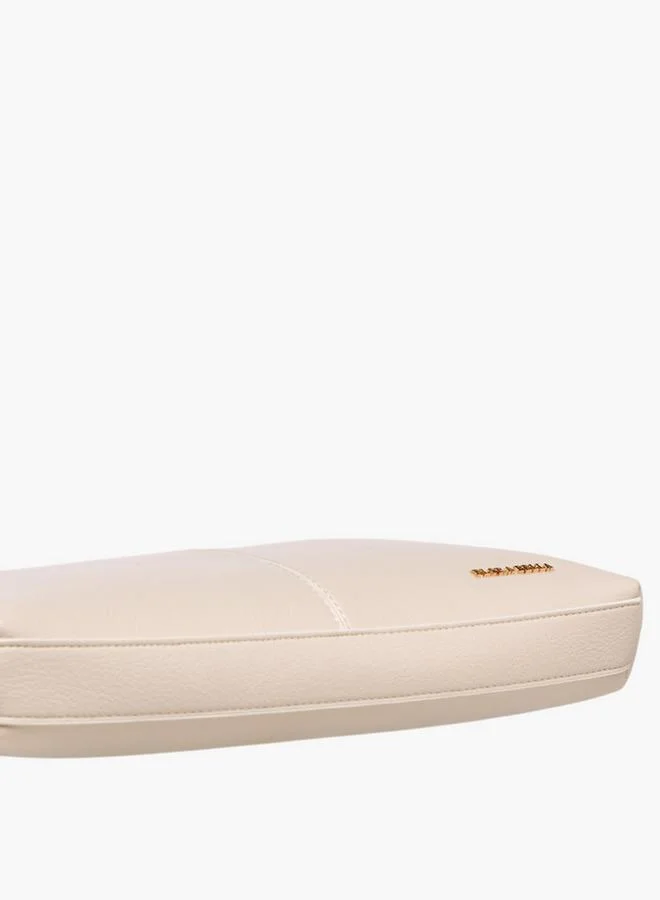 Flora Bella By Shoexpress BEIGE Contrast Trim Clutch with Zip Closure for Women | Best Price UAE