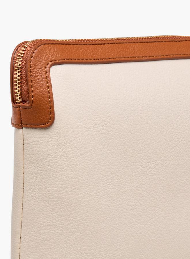 Flora Bella By Shoexpress Contrast Trim Clutch with Zip Closure - Image 5