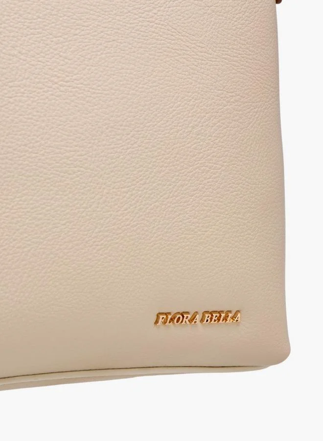 Flora Bella By Shoexpress BEIGE Contrast Trim Clutch with Zip Closure for Women | Best Price UAE