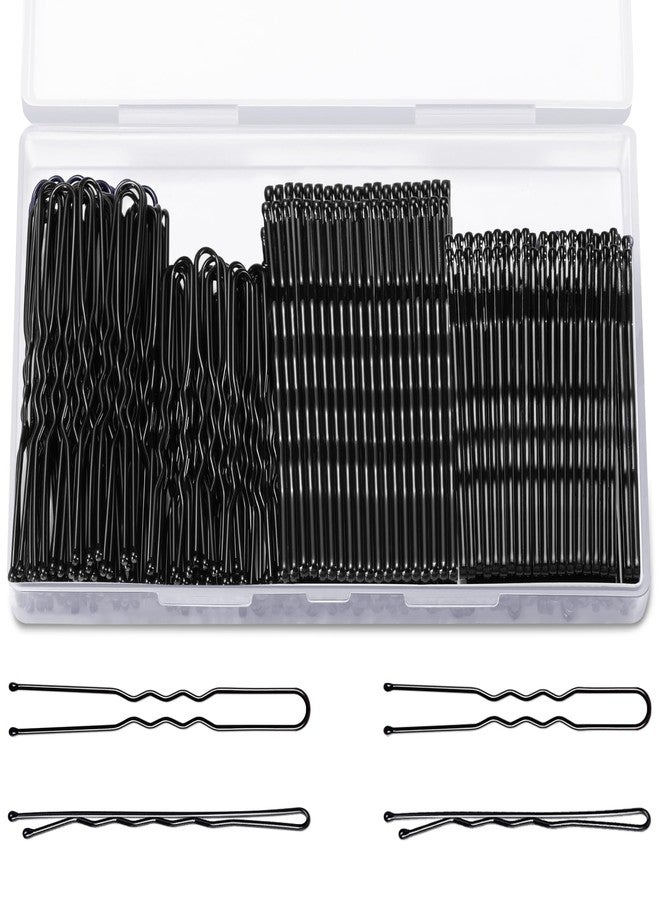 TsMADDTs Bobby Hair Pins Kit, 200PCS U Shaped Bobby Pins Black for Women, Ballet Buns with Box, 2.4IN and 2IN - Image 1
