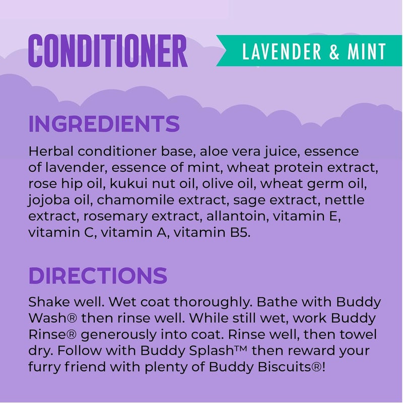 Buddy Biscuits Rinse Conditioner for Dogs - Lavender & Mint, 16 oz - Image 3