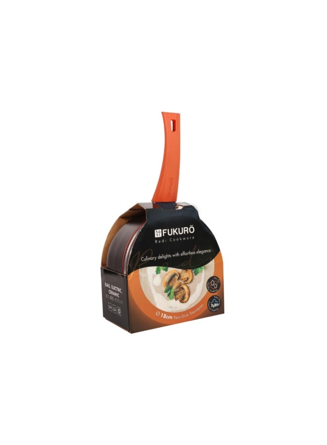 Fukuro Redi Xylan USA Non-Stick Coating Saucepan With Lid (18cm) - Image 2