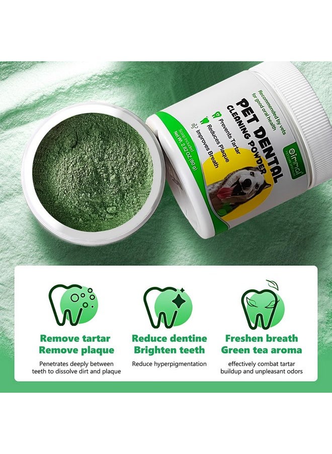 Frovetani - Teeth Cleaning Powder for Dog, 120G Dog Dental Powder, Support Teeth Cleaning Dental Powder for Dogs and Cats, Breath Freshener & Teeth Stain Remover, Plaque, Tartar Remover for All Size Dogs Cats - Image 1