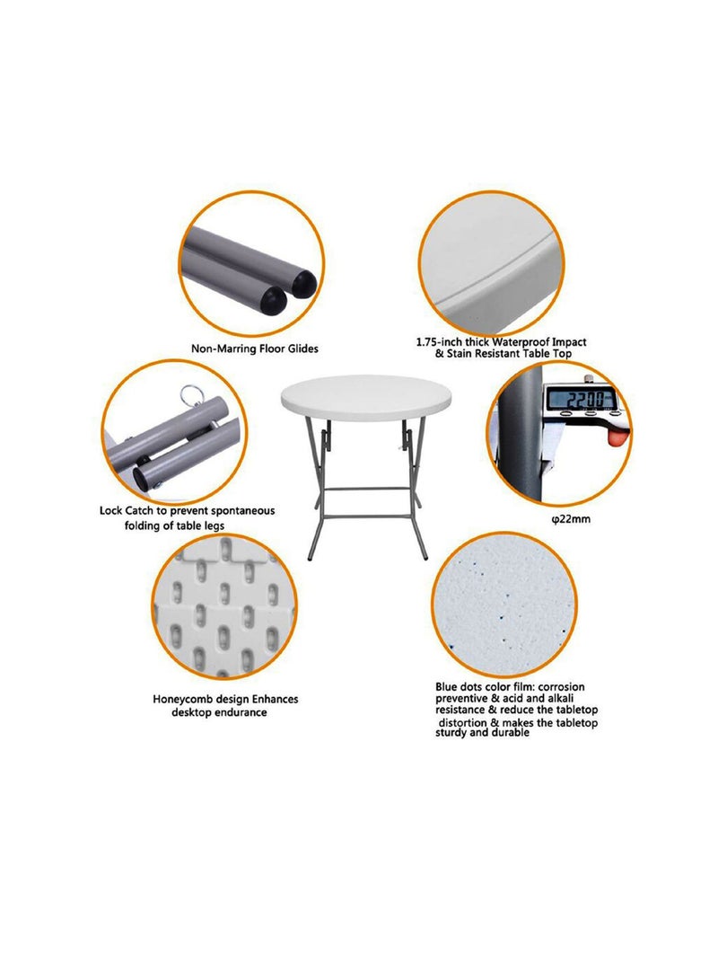 صن بوت كوميرس طقم أثاث قابل للطي مكون من 3 قطع [طاولة مستديرة 80 سم + كرسيين أحمر] متعدد الاستخدامات - Image 5