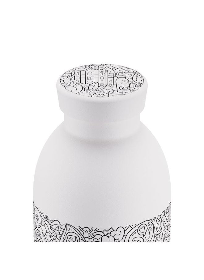 24Bottles - CLIMA FRA! Bottle (500ml) Double Wall Insulated Stainless Steel Water Bottle|Eco-Friendly, Washable, Reusable BPA-Free| Hot & Cold, Portable, Leak Proof for Home, Office, Gym, Travel - White - Image 1