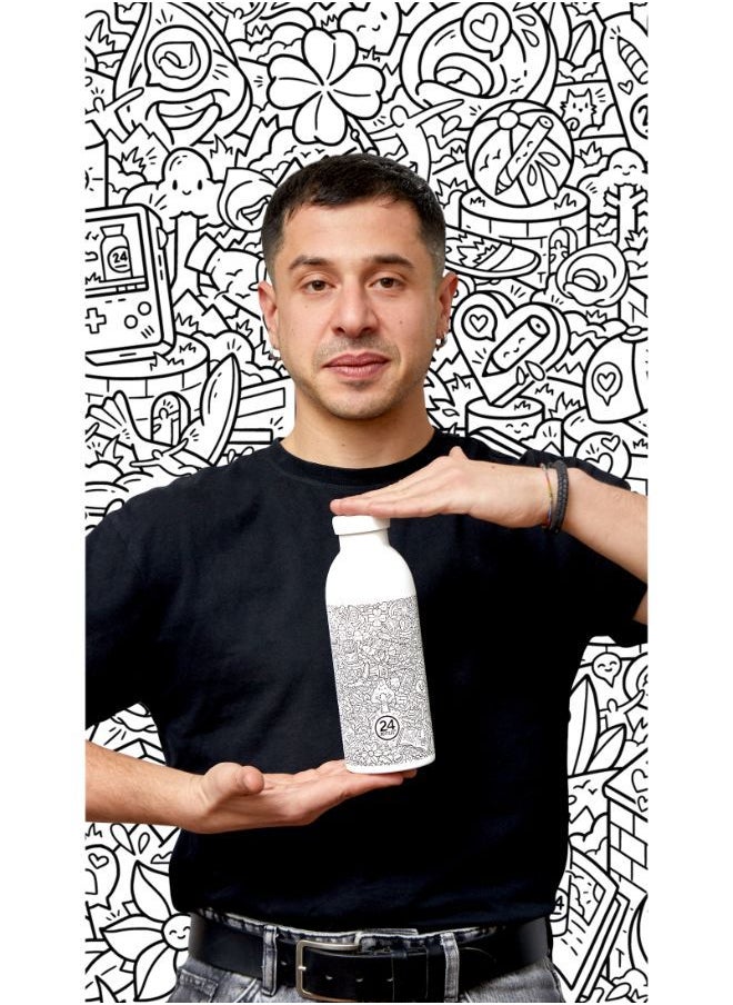 24Bottles - CLIMA FRA! Bottle (500ml) Double Wall Insulated Stainless Steel Water Bottle|Eco-Friendly, Washable, Reusable BPA-Free| Hot & Cold, Portable, Leak Proof for Home, Office, Gym, Travel - White - Image 1