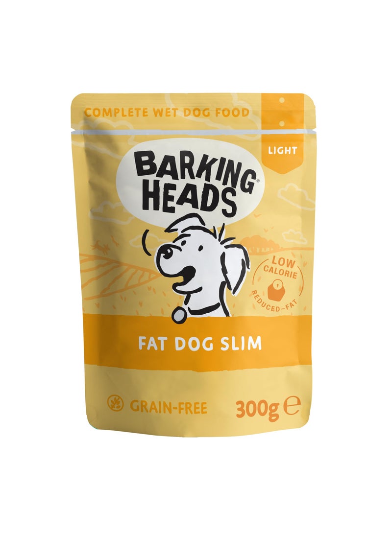 Low-Calorie Wet Dog Food - Fat Dog Slim (10x300g) - 85% Natural Free-Run Chicken with No Artificial Flavours - Grain-Free Recipe with Reduced Fat