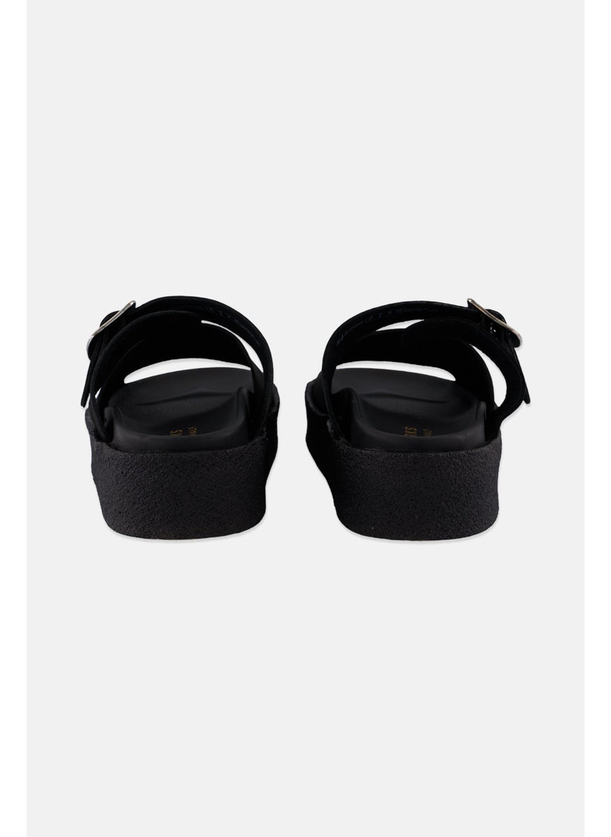 clarks - Women Standard Crepe Slip On Casual Slides, Black - Image 1