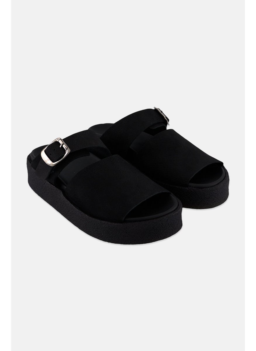 clarks - Women Standard Crepe Slip On Casual Slides, Black - Image 1