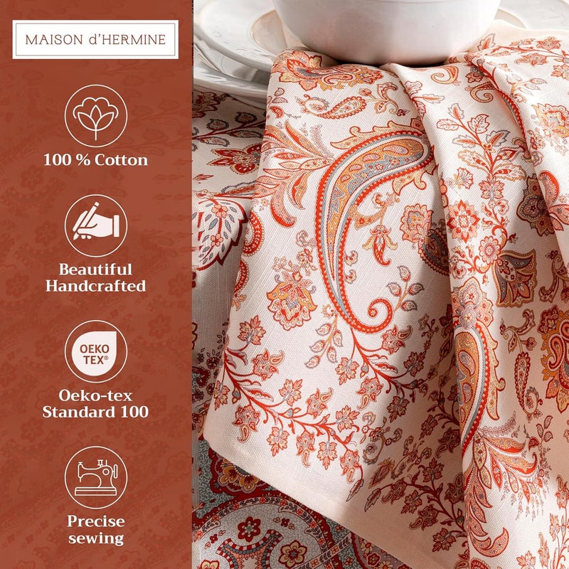 Maison d' Hermine Maison d Hermine Cloth Napkins Set of 4 100 Cotton Everyday Reusable Square Napkins Cloth Washable Dinner Party Wedding Restaurant Cachemire 20 x 20 - Image 2