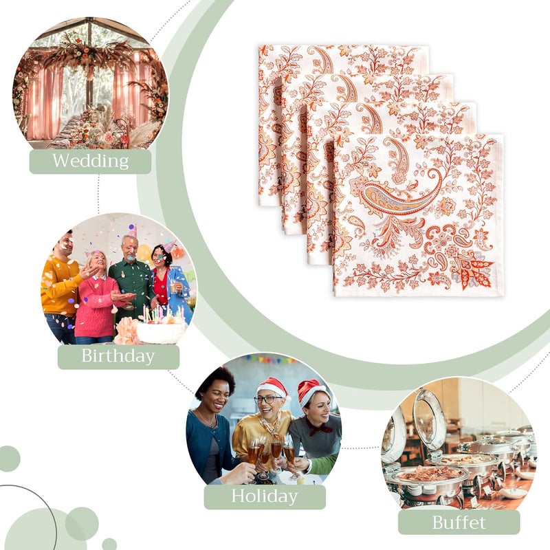 Maison d' Hermine Maison d Hermine Cloth Napkins Set of 4 100 Cotton Everyday Reusable Square Napkins Cloth Washable Dinner Party Wedding Restaurant Cachemire 20 x 20 - Image 5