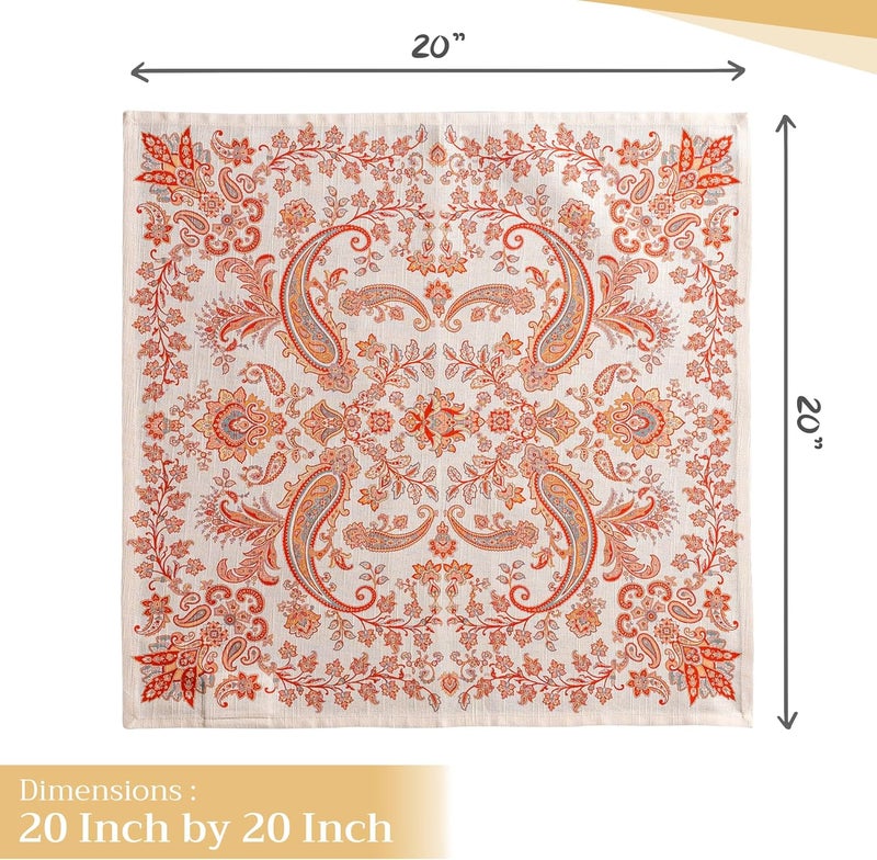 Maison d' Hermine Maison d Hermine Cloth Napkins Set of 4 100 Cotton Everyday Reusable Square Napkins Cloth Washable Dinner Party Wedding Restaurant Cachemire 20 x 20 - Image 4