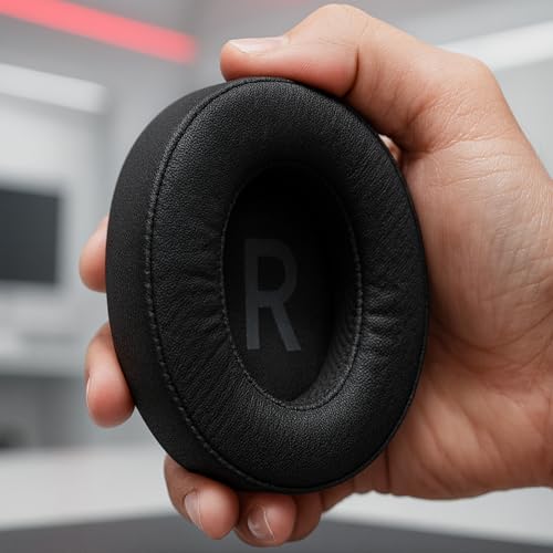 EvoFox Hyperion Protein Leather + Memory Foam Ear Pads (Black) | Sweat-Resistant, Comfortable Replacement Cushions for Long Gaming Sessions | Compatible with Hyperion Series Headsets - Image 4