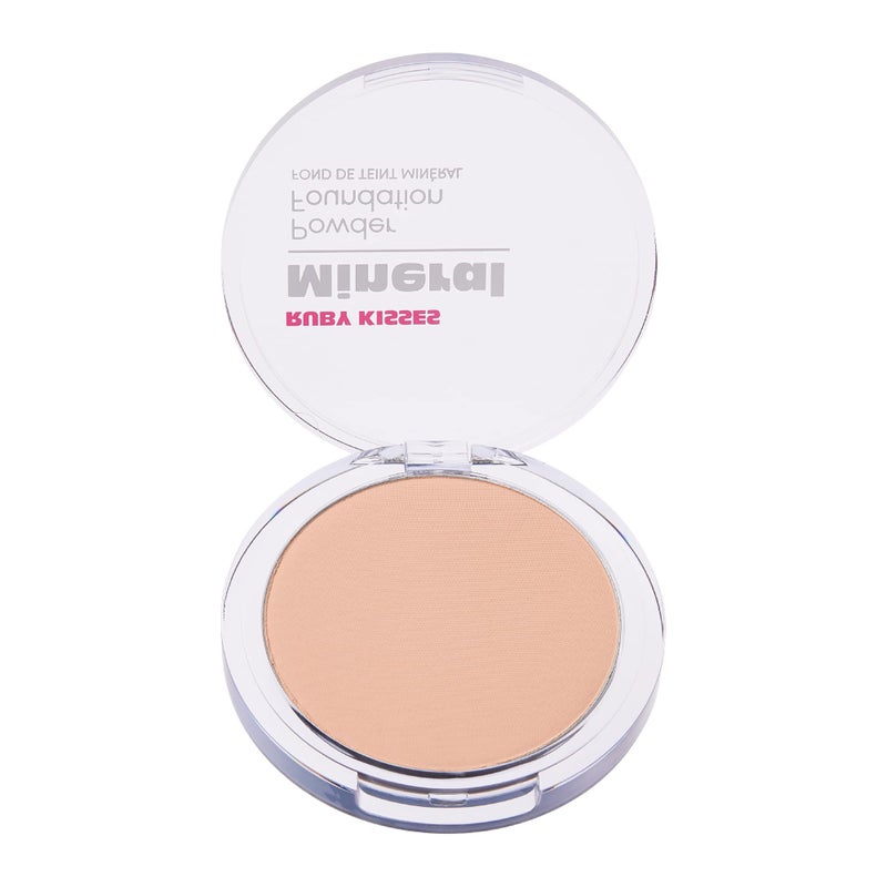 Ruby Kisses Mineral Pressed Powder Foundation, Medium to Full Coverage Natural Finish 0.35 Ounce (Ivory) - Image 4