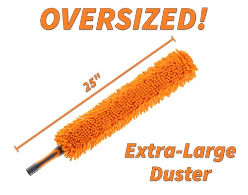 EXTEND-A-REACH Long Handle Duster for Cleaning // Extendable Microfiber Duster with Extension Pole 18-60" // Washable, Bendable & Flexible Ceiling Fan Cleaner Duster // Telescopic Cleaning Tool for High Ceilings - Image 2