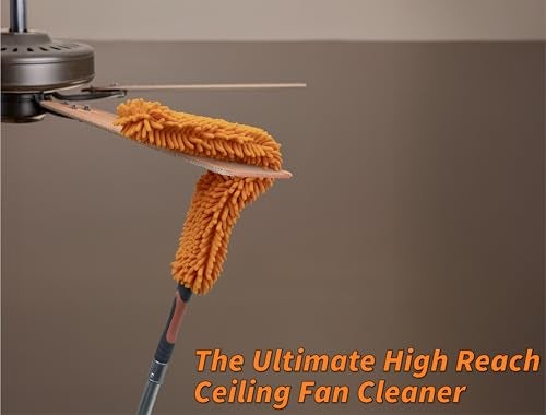 EXTEND-A-REACH Long Handle Duster for Cleaning // Extendable Microfiber Duster with Extension Pole 18-60" // Washable, Bendable & Flexible Ceiling Fan Cleaner Duster // Telescopic Cleaning Tool for High Ceilings - Image 4