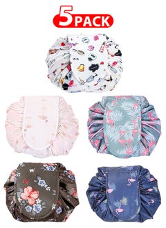MARGOUN 5 Pack Drawstring Lazy Cosmetic Travel Bag Women Makeup Bag for Travel and Household to Storing Cosmetics  - Image 1