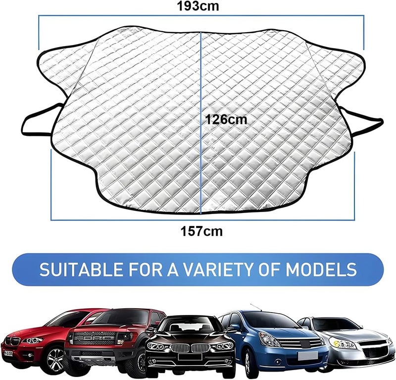 JNNJ Car Windscreen Cover - Frost, Ice, Snow Protector & UV Reflective Sun Shade (190x126cm) - Image 2