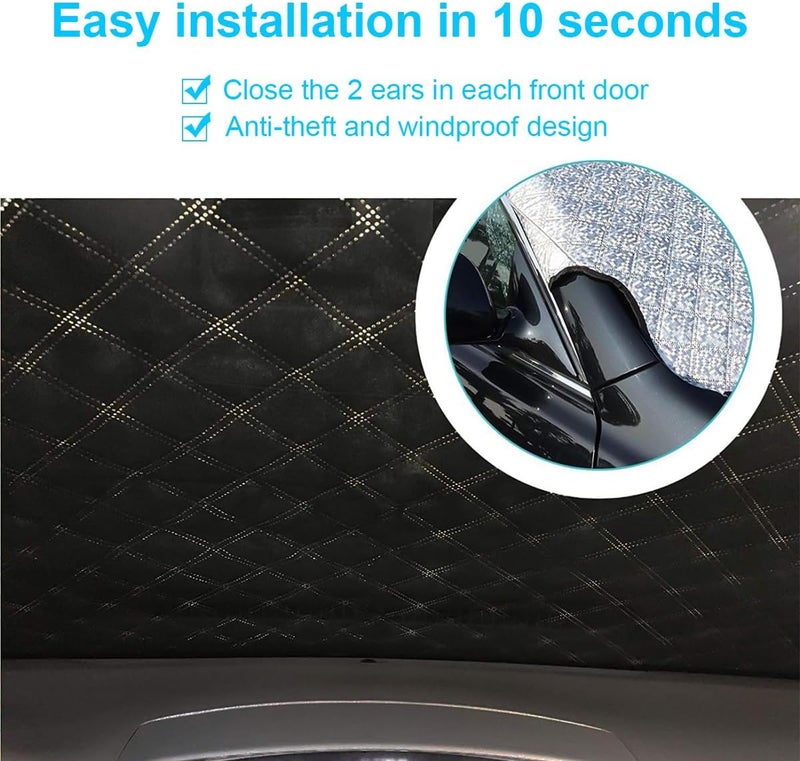 JNNJ Car Windscreen Cover - Frost, Ice, Snow Protector & UV Reflective Sun Shade (190x126cm) - Image 4