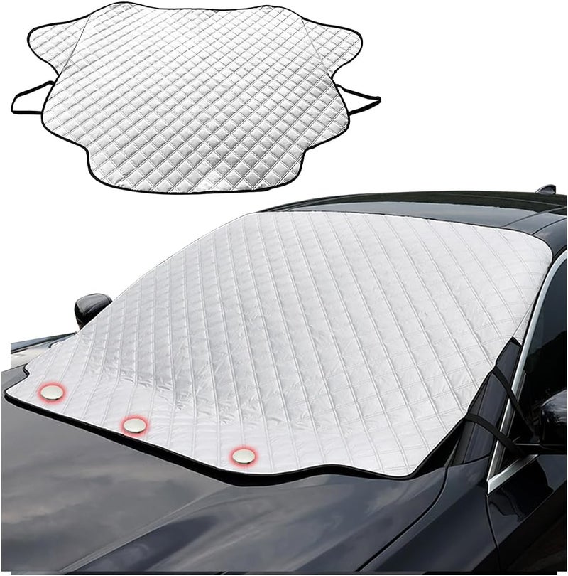 JNNJ Car Windscreen Cover - Frost, Ice, Snow Protector & UV Reflective Sun Shade (190x126cm) - Image 1