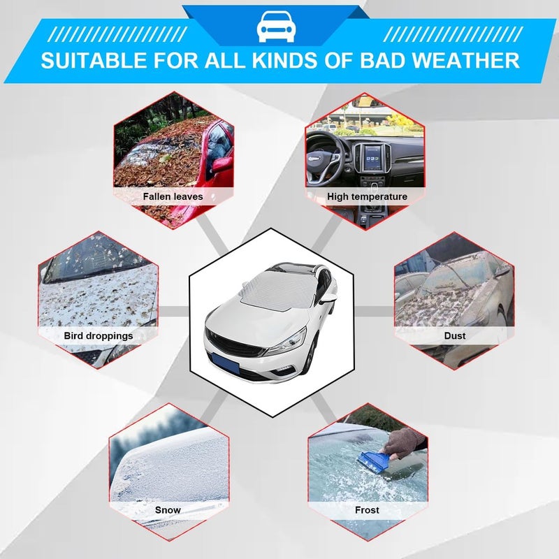 JNNJ Car Windscreen Cover - Frost, Ice, Snow Protector & UV Reflective Sun Shade (190x126cm) - Image 5