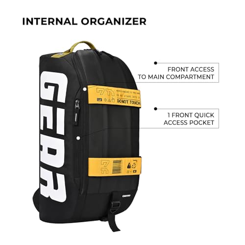 Gear Polyester Statement Maxis 3.0 10"/29L Medium Water Resistant Duffle Bag/Travel Bag/Gym Bag for Men & Women(Black-Yellow), 20 cm - Image 4