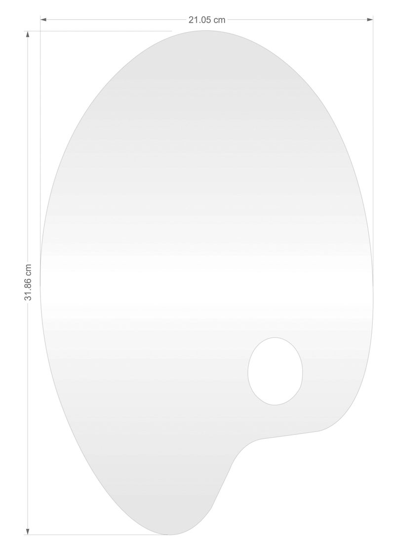 amiazi Acrylic Paint Palettes Oval Shaped Non stick Oil and water Transparent Clear Acrylic Artist Paint Plate with thumb hole Washable and Reusable paint palette kids drawing tools 2 shapes  - Image 2