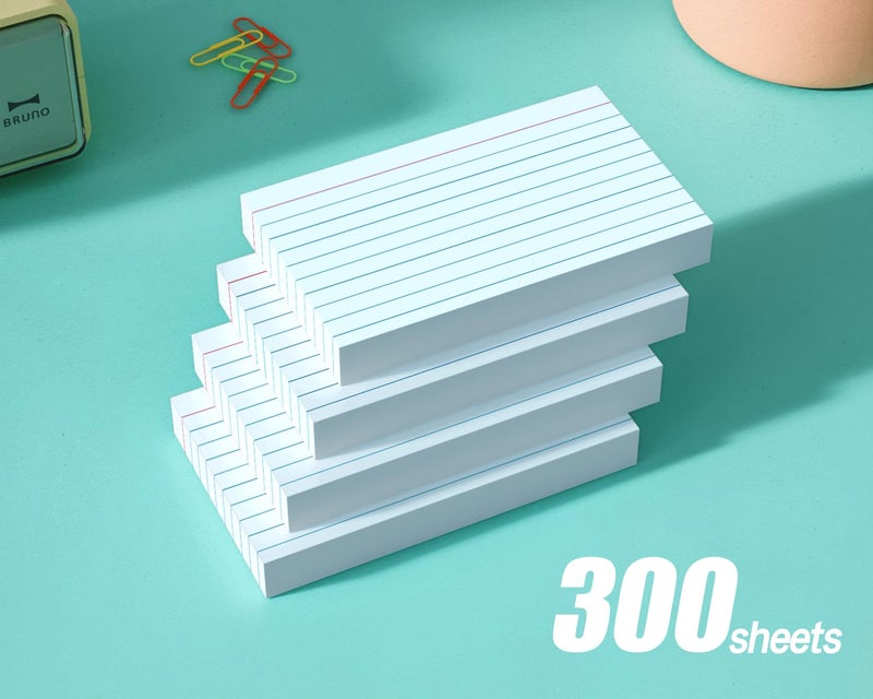 YIZUUN Index Cards 3x5, 300 Pack, Heavy Ruled Index Cards, Notecards 3x5 Lined, Flash Cards for Studying, Note Cards for Office, Home and School, White, 4 Packs of 75 Pack - Image 3
