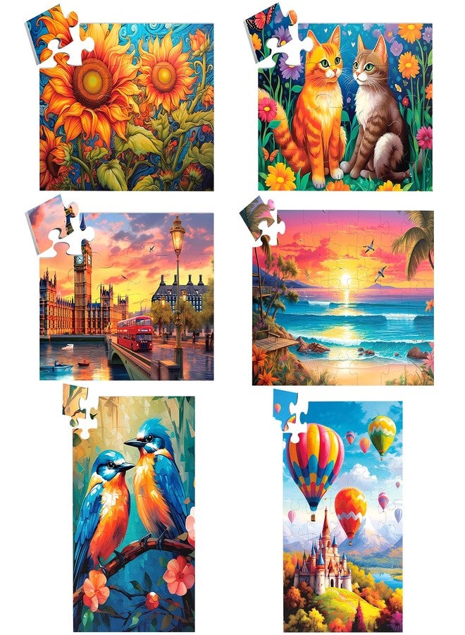 Biarek 6 Packs Large Piece Jigsaw Puzzles for Elderly Puzzle Dementia Alzheimer's Products Activities, Alzheimer's Puzzles Cognitive Gift for Patients in Nursing Home Seniors Adults, 6 Storage Bags(16&35) - Image 1