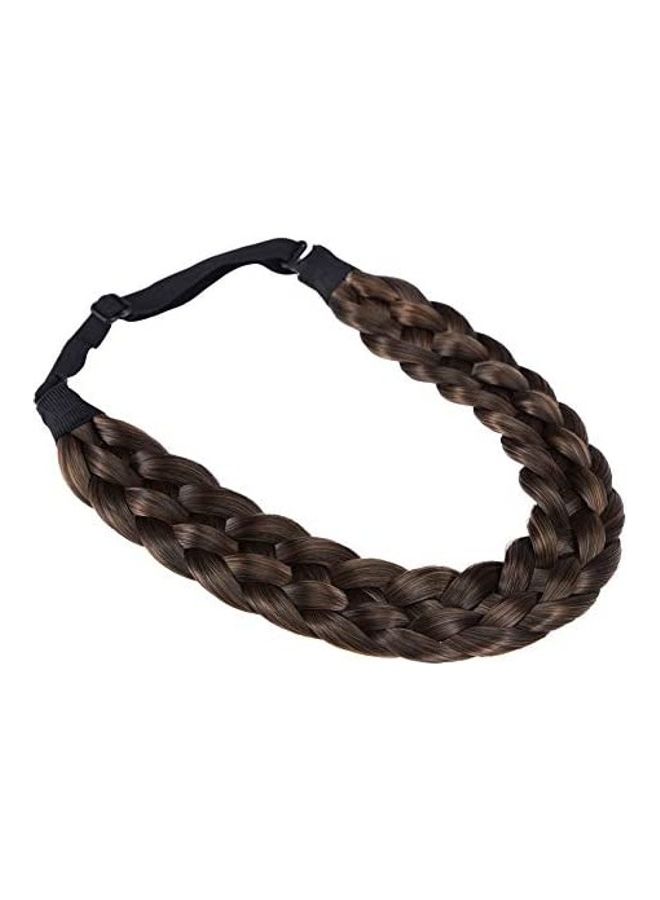 NIBEMINENT Elastic Synthetic Braided Headband Brown