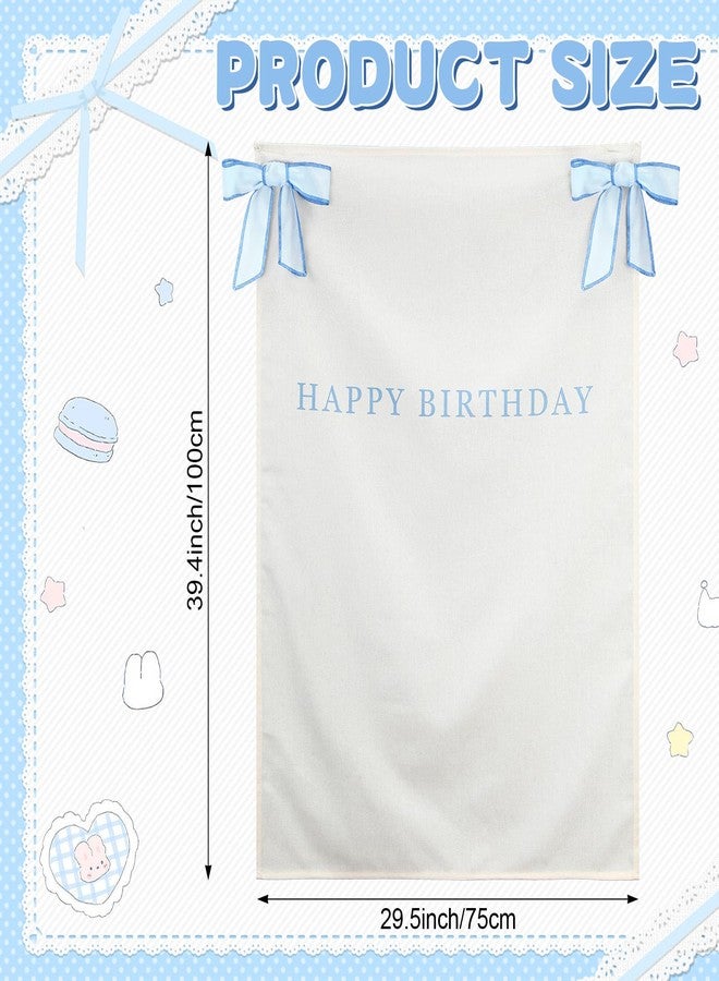 Moukeren Happy Birthday Burlap Banner 39 x 29 Inches Fabric Party Decorations Backdrop Boho Rustic Birthday Sign for Baby Shower Party Burlap Banner - Image 2