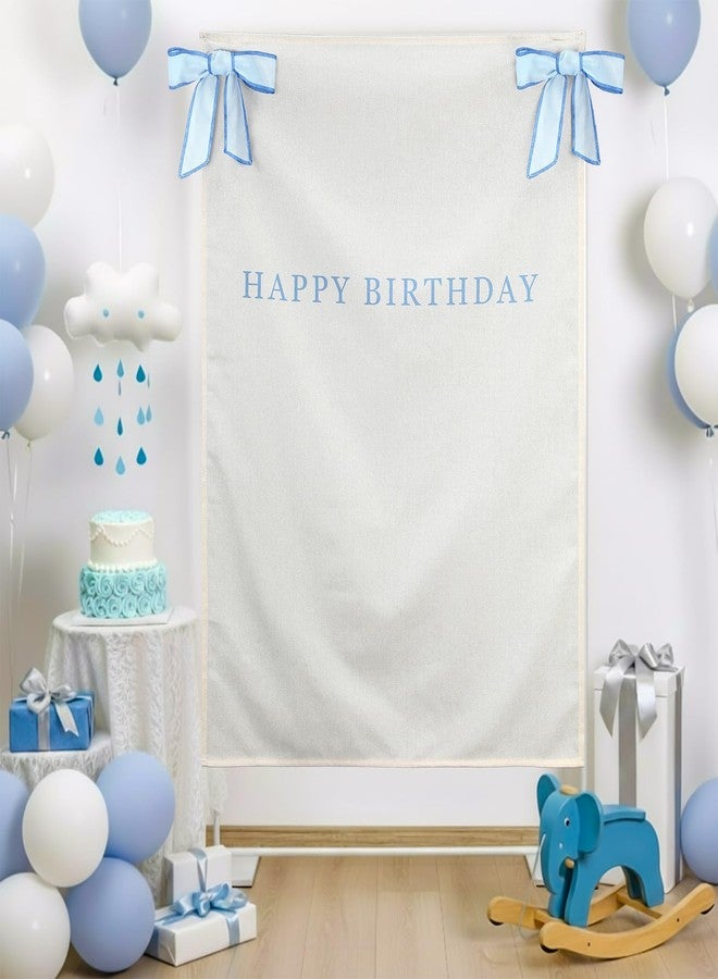 Moukeren Happy Birthday Burlap Banner 39 x 29 Inches Fabric Party Decorations Backdrop Boho Rustic Birthday Sign for Baby Shower Party Burlap Banner - Image 4