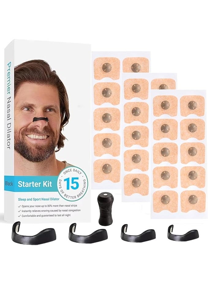 Nose strips for enhanced airflow (15 pieces, white) - Nose magnets for breathing, snoring relief and improved sleep - Advanced nasal support for improved breathing, comfortable, skin-friendly and sweat-proof - Image 1