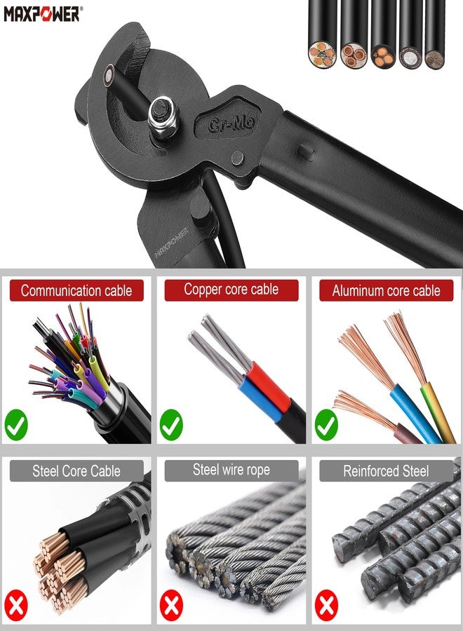 MAXPOWER Cable Cutters, 17-Inch Heavy Duty Cable Cutter for Cutting Aluminum, Copper, and Communications Cable Up to 150mm² - Image 3