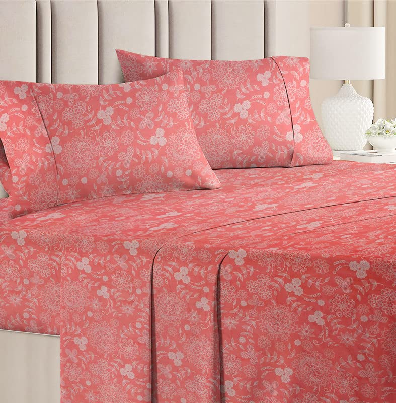 BSB HOME Barbie Edition Designer Printed 150 GSM Microfiber Double Bedsheet with 2 Regular Size Pillow Covers(215 x 210 cm or 7ft X 7ft, Flower Pink) - Image 4