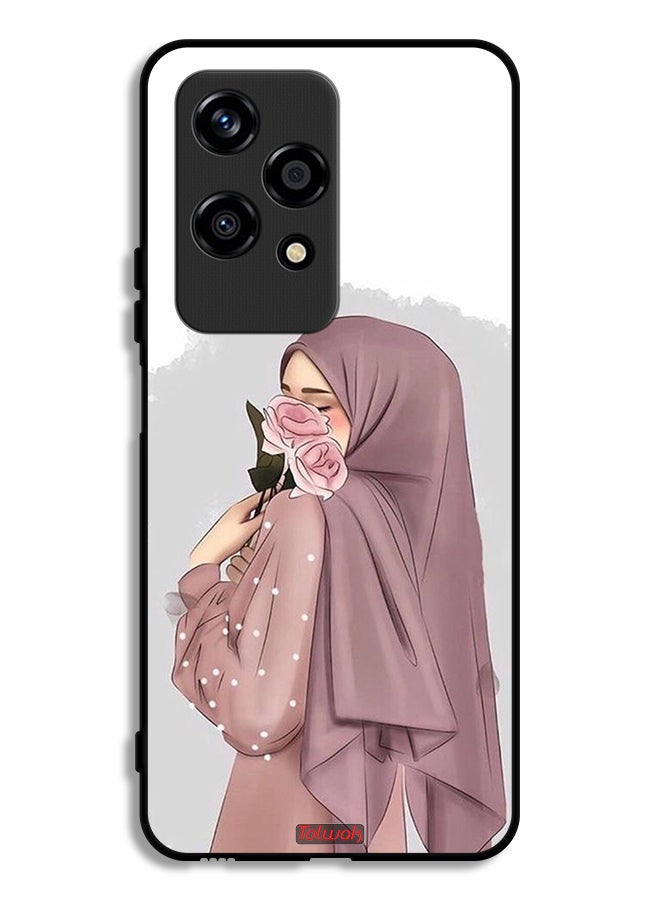 Tolwak غطاء حماية لهاتف Honor 200 Lite 5G مع صورة فتاة تحمل الورود - Image 1