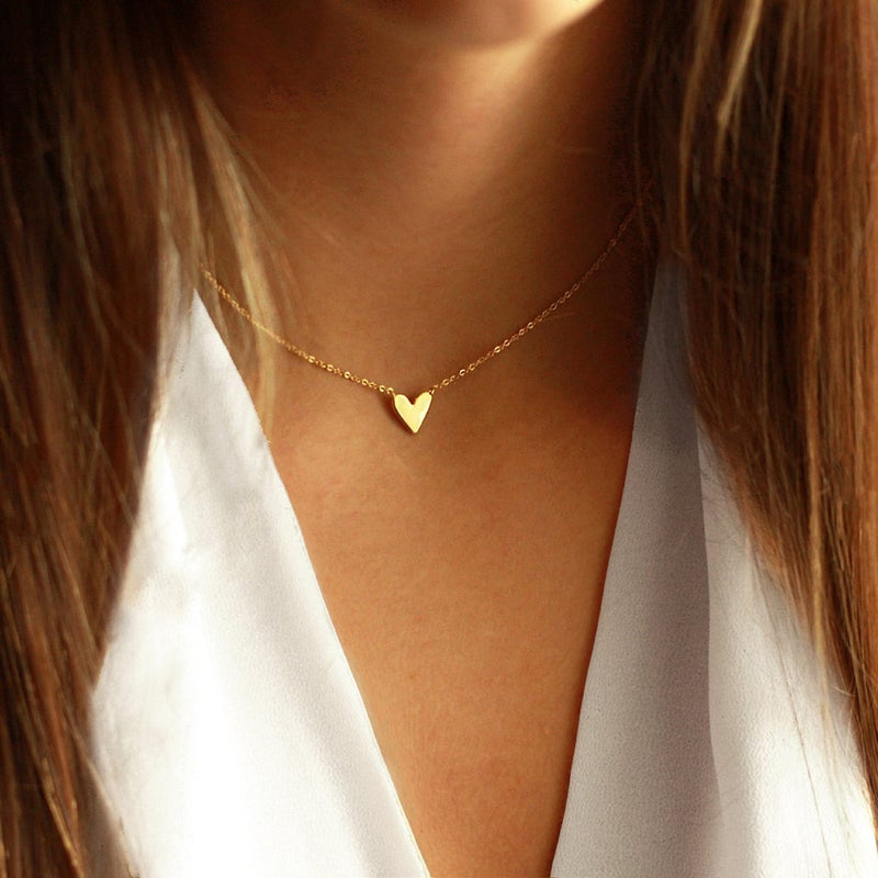 Collner 14K Gold Heart Pendant Necklace for Women Dainty Star Necklace Tiny Evil Eye Choker Necklace Boho Crescent Moon Necklace Minimalist Jewelry - Image 3